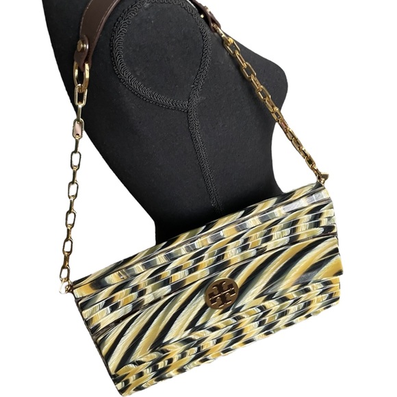 Tortoise Resin Tory Burch Tortoise Clutch Tory Burch Green And